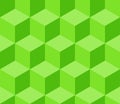 Green cubic seamless pattern