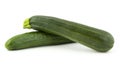 Green cucumber and green zucchini isolated on a white background Royalty Free Stock Photo