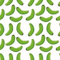 Green cucumbers seamless pattern on white background