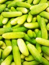 Green, cucumbers, on shelf, supermarket