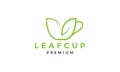 Green cup leaf logo symbol icon vector graphic design illustration Royalty Free Stock Photo