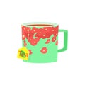 Green cup of tea icon, cartoon style Royalty Free Stock Photo