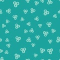 Green Currency exchange icon isolated seamless pattern on green background. Cash transfer symbol. Banking currency sign