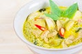 Green curry Chicken, Thai traditional and popular food, Green cu