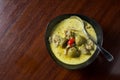 Green curry with fish ball. Thai food. Royalty Free Stock Photo