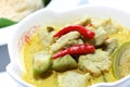 Green curry fish balls Royalty Free Stock Photo