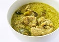 Green curry with fish balls Royalty Free Stock Photo