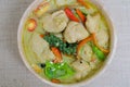 Green curry fish balls Royalty Free Stock Photo