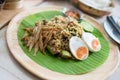 Green curry fried rice with salty eggs
