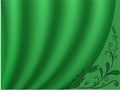 Green curtain with a light background
