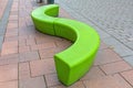 Green Curved Bench