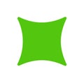 Green curved square star vector icon