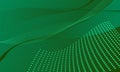 green curves with particles dot lines curve waves abstract technology background