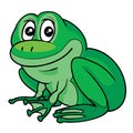 Green cute frog, cartoon illustration, isolated object on white background, vector illustration Royalty Free Stock Photo