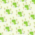 Green cute tirex seamless pattern. pattern For valentine, bed sheets, cover bed, baby pajamas, print, packaging, decoration, wallp