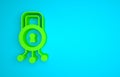 Green Cyber security icon isolated on blue background. Closed padlock on digital circuit board. Safety concept. Digital Royalty Free Stock Photo