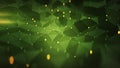 Green cybernetic structure with triangular polygons 3D rendering