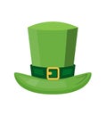 Green cylinder hat flat vector illustration Royalty Free Stock Photo