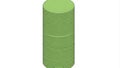 Green Cylindrical Object Stacked Vertically on White Background Royalty Free Stock Photo