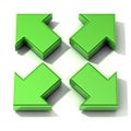 Green 3D arrows expanding. Top view