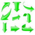 Green 3d arrows. Shiny icons