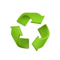 Green 3d icon arrows recycle eco symbol. Earth Day, Environment day, Ecology concept. Vector illustration Royalty Free Stock Photo