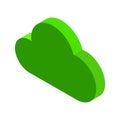 Green 3d isometric cloud flat vector icon design Royalty Free Stock Photo