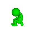 Green 3D People - Depress - on white background