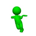 Green 3D People - Lean - on white background