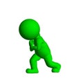 Green 3D People - Pull something - on white background