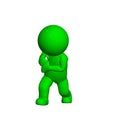 Green 3D People - Pull something - on white background