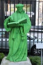 A green 3d print of Desiderius Erasmus in Rotterdam Royalty Free Stock Photo