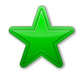 Nice illustration of a 3d look Green star on white background. Royalty Free Stock Photo