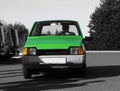 Green Dacia 500 car at autumn Retro Parade in Ploiesti, Romania