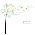 Green dandelion with finger prints vector illustration