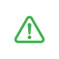 green Danger sign vector icon. Royalty Free Stock Photo