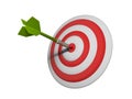 Green dart hitting target Royalty Free Stock Photo