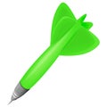 Green dart object isolated