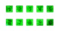 Green dashed dotted numbers