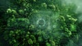 Green Data Grid Mapping a Forest Ecosystem in Real Time Royalty Free Stock Photo
