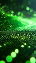 Green Data Streams. Abstract Technology Background With flowing Particles And Binary Code. Royalty Free Stock Photo