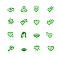 Green dating icons