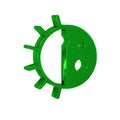 Green Day night cycle icon isolated on transparent background. Day night concept, sun and moon.