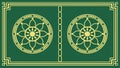 Green Decorative Panel with Intricate Geometric Floral Patterns, vector design Generative AI Royalty Free Stock Photo