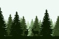 Green deep forest with two deer - vector