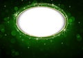 Green Defocused Christmas Background with Oval Shape Royalty Free Stock Photo