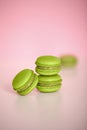 Green and delicious mocha flavored macaron dessert