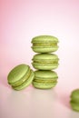 Green and delicious mocha flavored macaron dessert