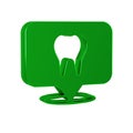 Green Dental clinic location icon isolated on transparent background.