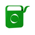 Green Dental floss icon isolated on transparent background.